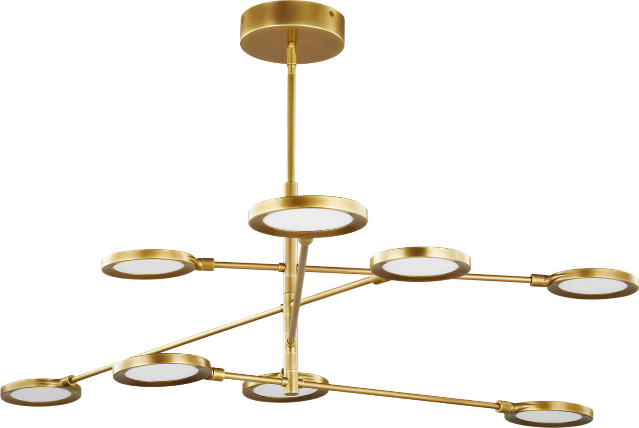 Spectica 8 Chandelier Acrylic Plated Brass LED 90 CRI 3000K 277V