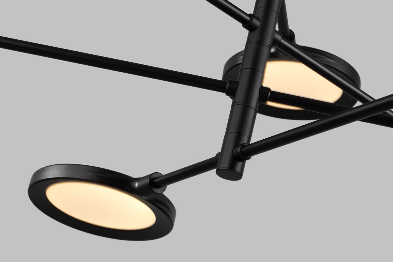 Spectica 8 Chandelier Acrylic Matte Black 3000K 90 CRI LED 3000k 120v