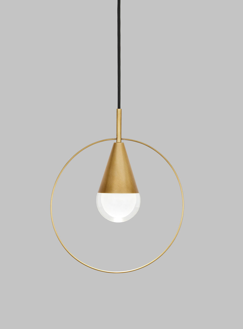 Cupola 1 Light Pendant 1 Light Natural Brass 3000K 90 CRI integrated led 90 cri 3000k 120v-277v unv