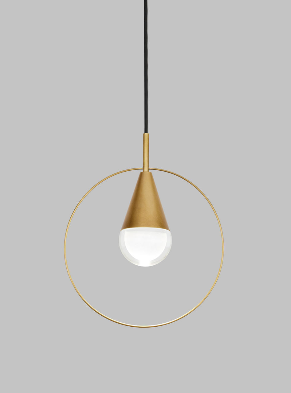 Cupola Port Alone Pendant 1 Light Port Alone Natural Brass 3000K 90 CRI integrated led 90 cri 3000k 120v-277v unv