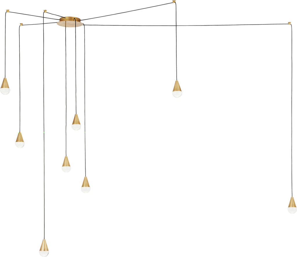 Cupola 18 Light Chandelier Natural Brass Integrated LED 3000K 90 CRI 120V