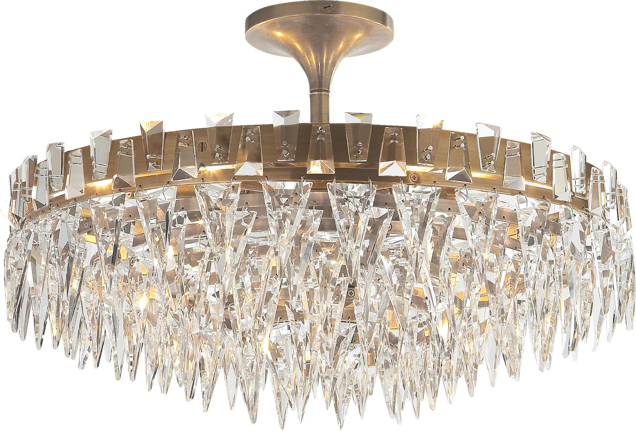 Trillion Large Flush Mount | Hand-Rubbed Antique Brass