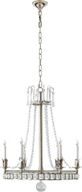 Regency Medium Chandelier | Polished Nickel | Seeded Glass