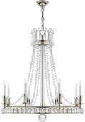 Regency Large Chandelier | Polished Nickel | Seeded Glass