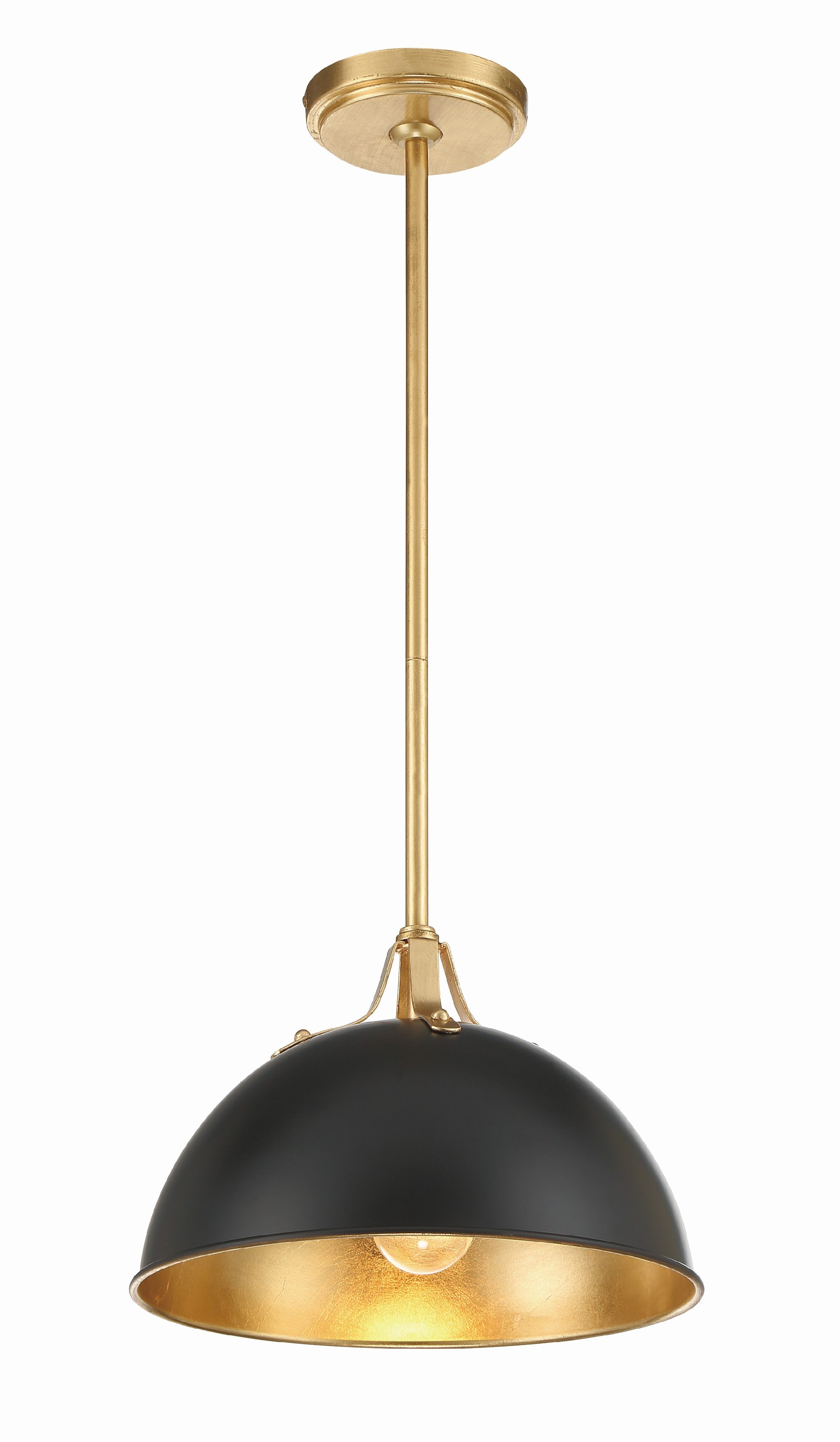 Soto 12'' Matte Black + Antique Gold Pendant