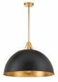 Soto 23.5'' Matte Black + Antique Gold Pendant