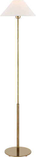 Hackney Floor Lamp | Hand-Rubbed Antique Brass | Linen Shade