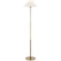 Hackney Cordless Floor Lamp | Hand-Rubbed Antique Brass | Linen Shade
