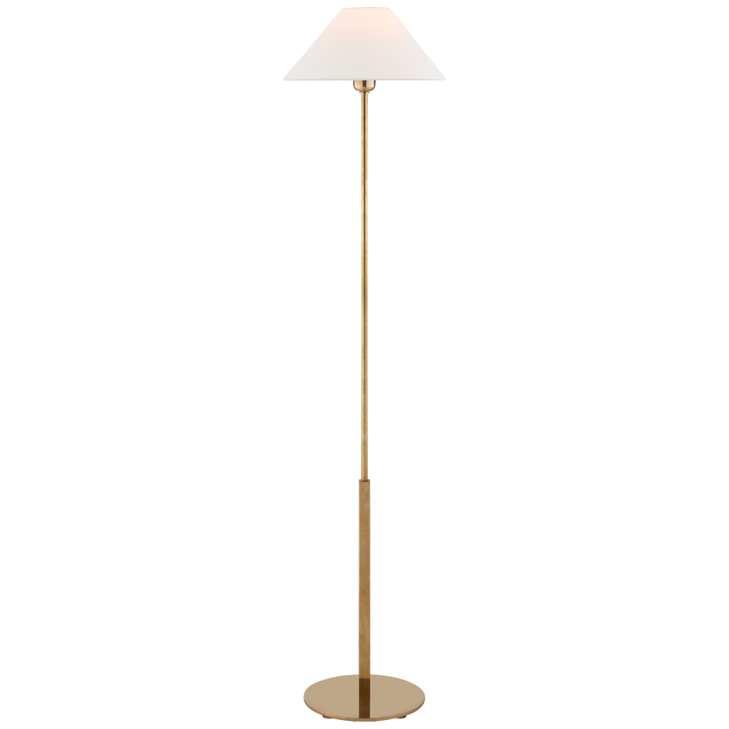 Hackney Cordless Floor Lamp | Hand-Rubbed Antique Brass | Linen Shade