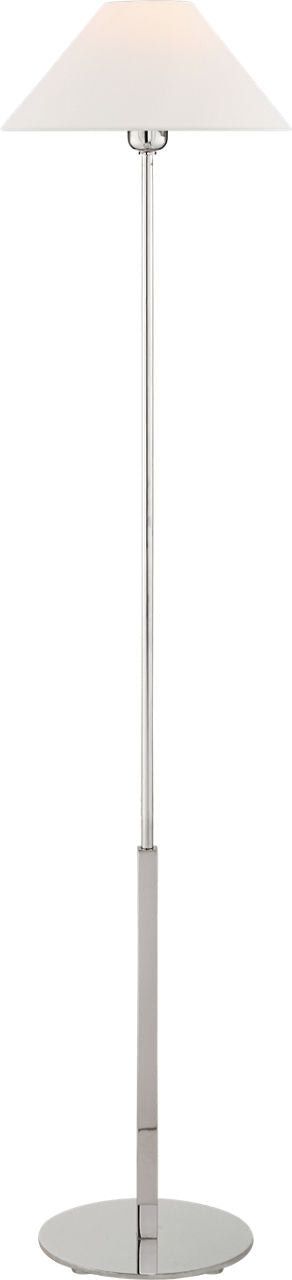 Hackney Floor Lamp | Polished Nickel | Linen Shade