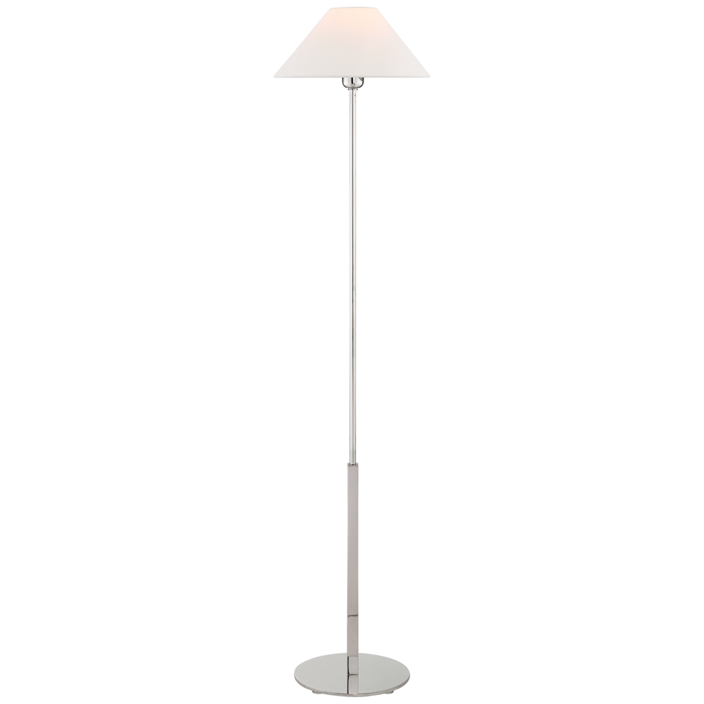 Hackney Cordless Floor Lamp | Polished Nickel | Linen Shade