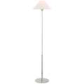 Hackney Cordless Floor Lamp | Polished Nickel | Linen Shade