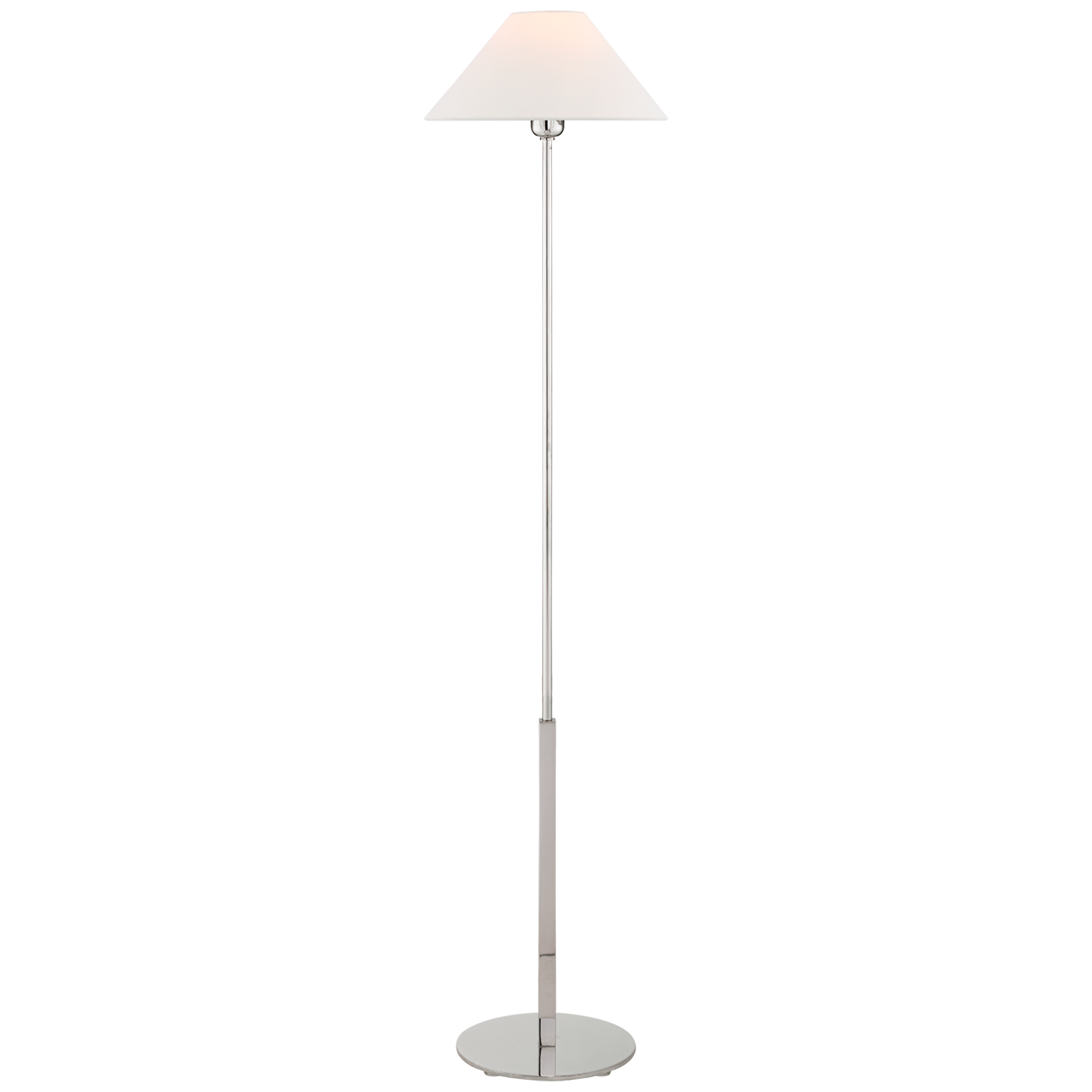 Hackney Cordless Floor Lamp | Polished Nickel | Linen Shade