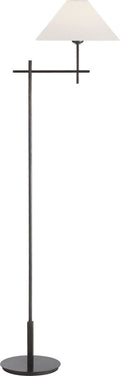 Hackney Bridge Arm Floor Lamp | Bronze | Linen Shade
