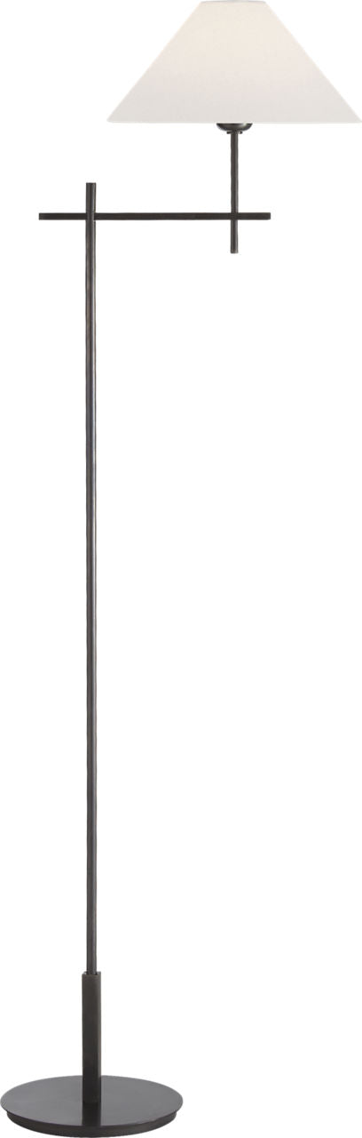 Hackney Bridge Arm Floor Lamp | Bronze | Linen Shade
