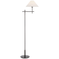 Hackney Cordless Bridge Arm Floor Lamp | Bronze | Linen Shade