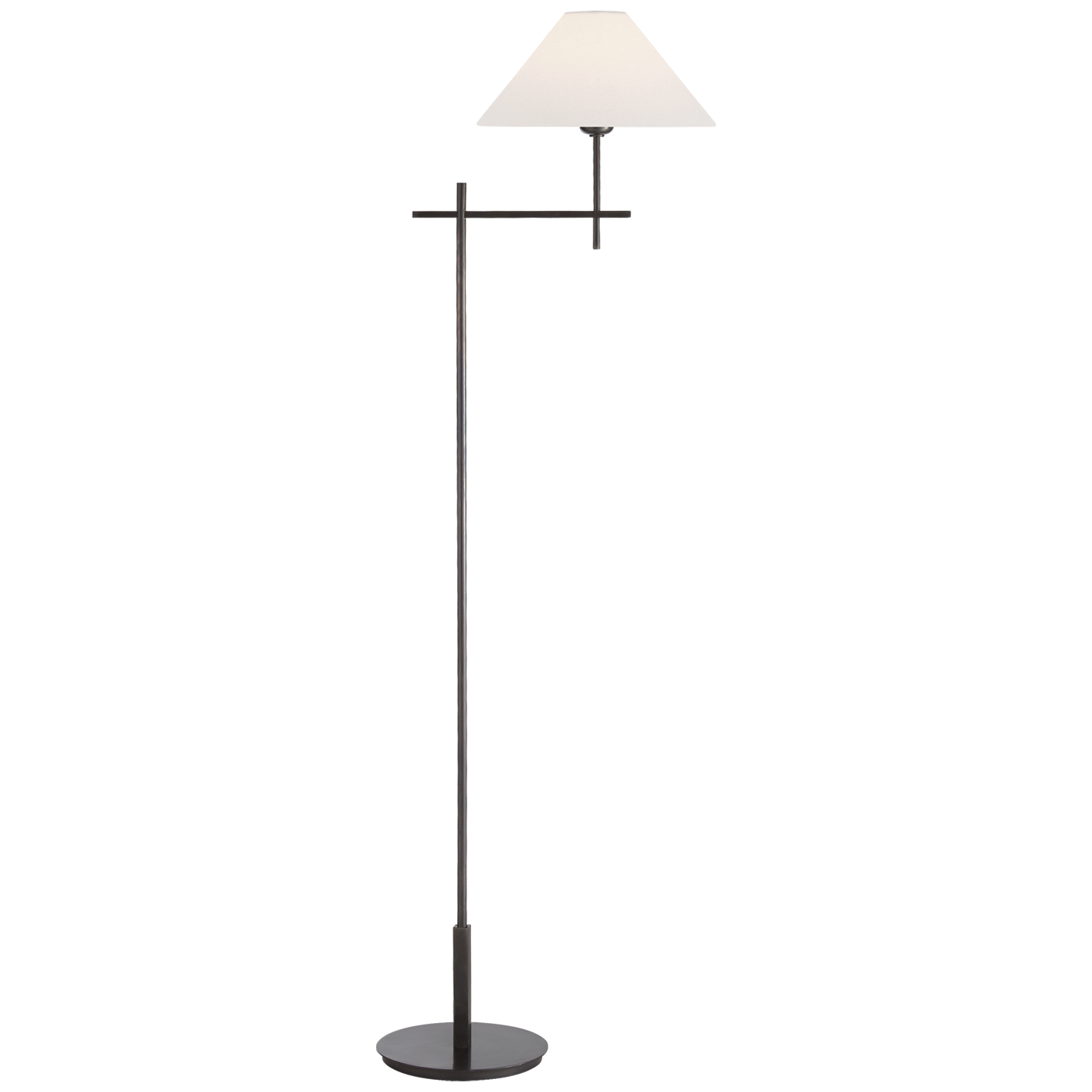 Hackney Cordless Bridge Arm Floor Lamp | Bronze | Linen Shade