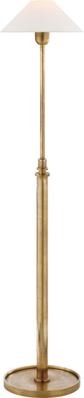 Hargett Floor Lamp | Hand-Rubbed Antique Brass | Linen Shade