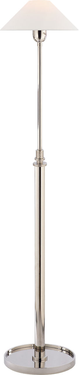 Hargett Floor Lamp | Polished Nickel | Linen Shade