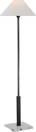 Asher Floor Lamp | Bronze and Crystal | Linen Shade