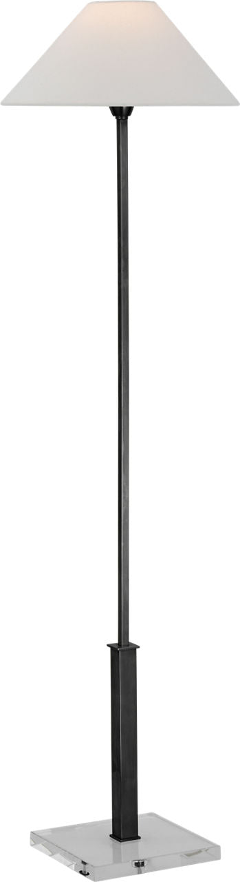Asher Floor Lamp | Bronze and Crystal | Linen Shade