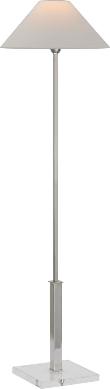 Asher Floor Lamp | Polished Nickel and Crystal | Linen Shade