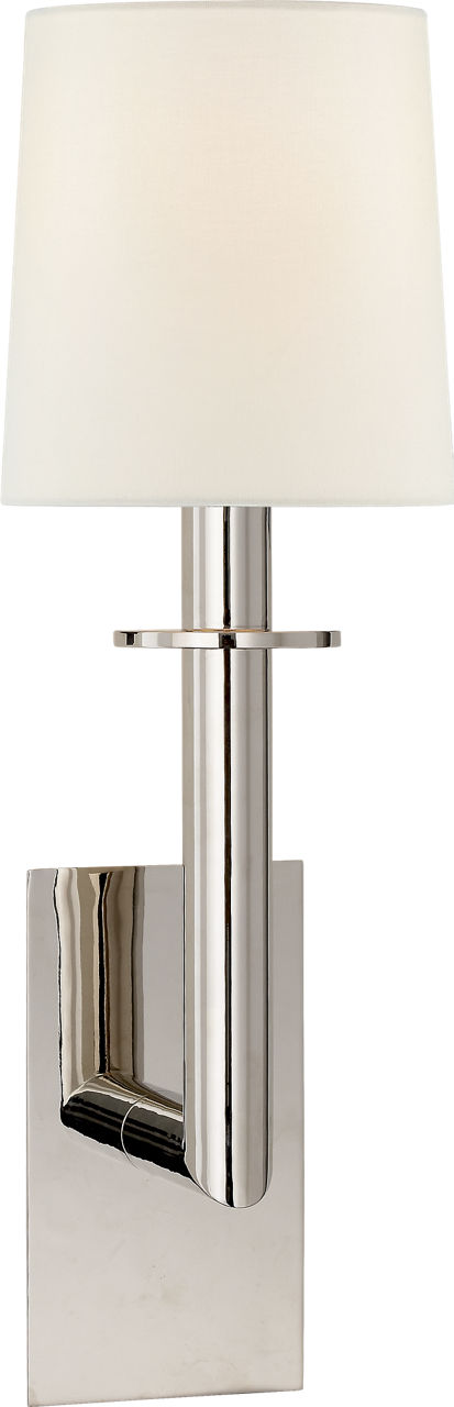 Dalston Sconce | Polished Nickel | Linen Shade