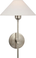 Hackney Single Sconce | Antique Nickel | Linen Shade