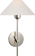 Hackney Single Sconce | Polished Nickel | Linen Shade