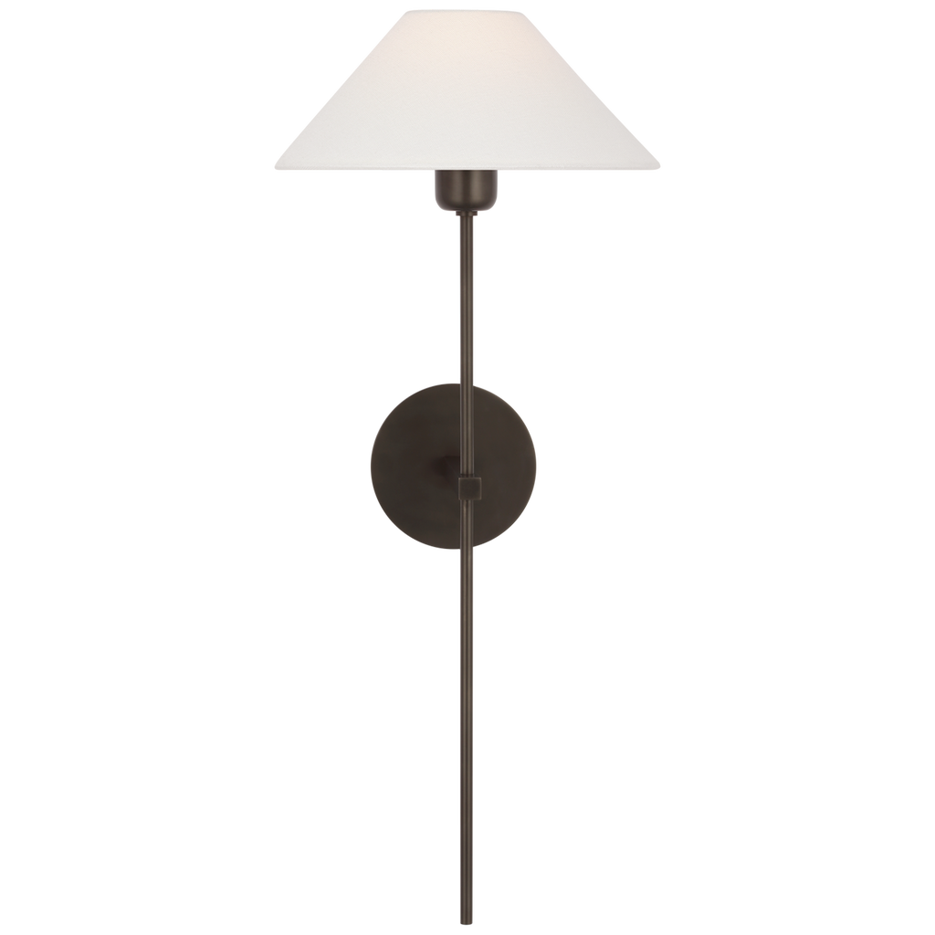Hackney 25" Tail Sconce | Bronze | Linen Shade