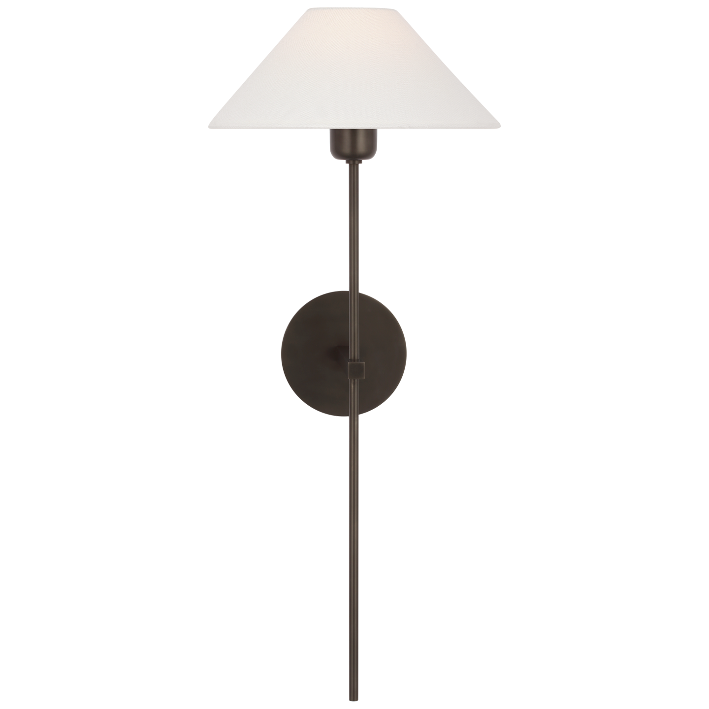 Hackney 25" Tail Sconce | Bronze | Linen Shade