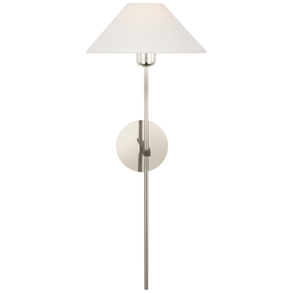 Hackney 25" Tail Sconce | Polished Nickel | Linen Shade
