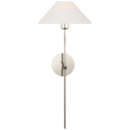 Hackney 25" Tail Sconce | Polished Nickel | Linen Shade