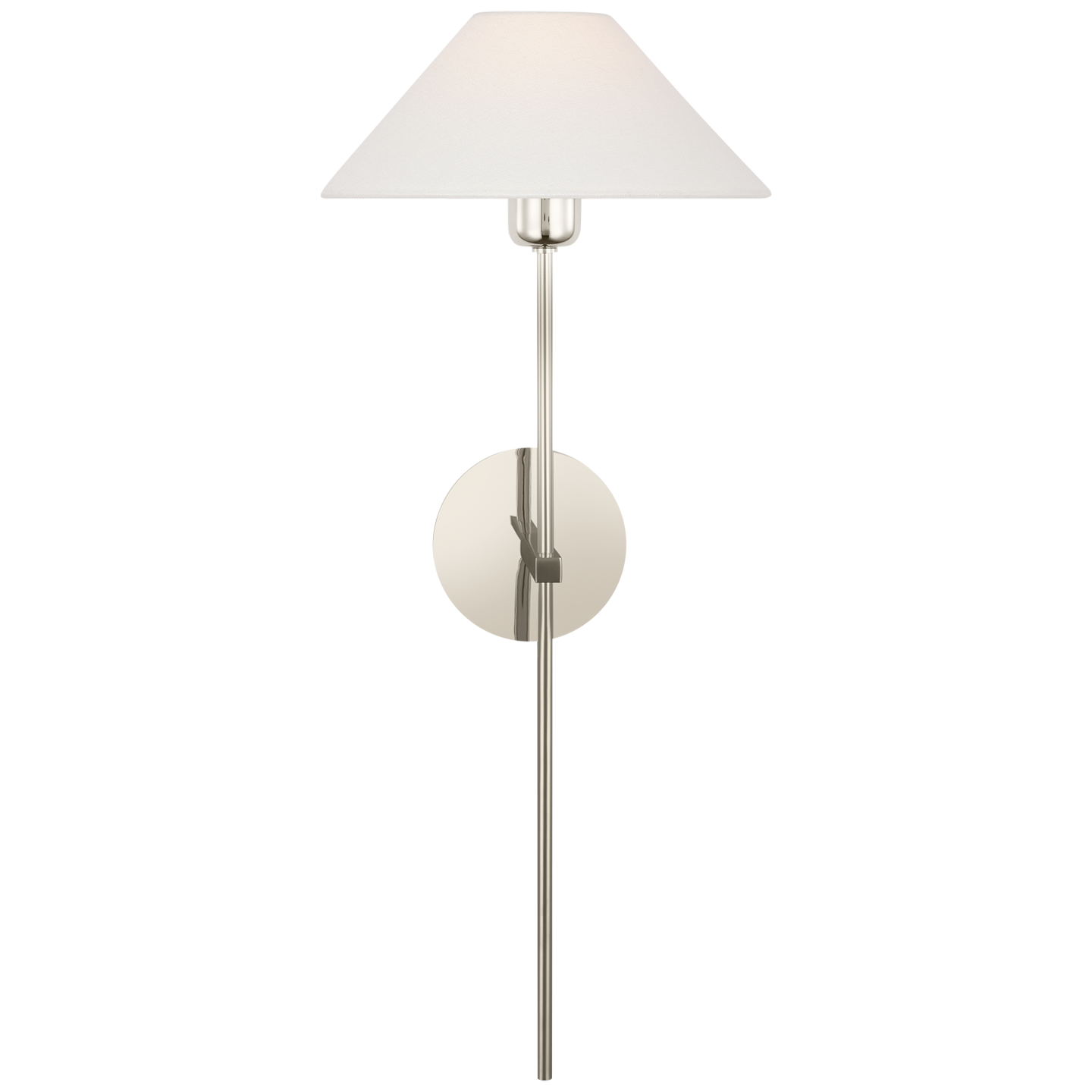 Hackney 25" Tail Sconce | Polished Nickel | Linen Shade