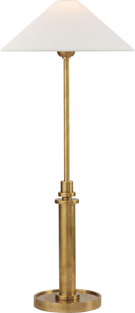 Hargett Buffet Lamp | Hand-Rubbed Antique Brass | Linen Shade