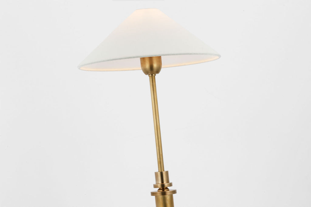 Hargett Buffet Lamp | Hand-Rubbed Antique Brass | Linen Shade