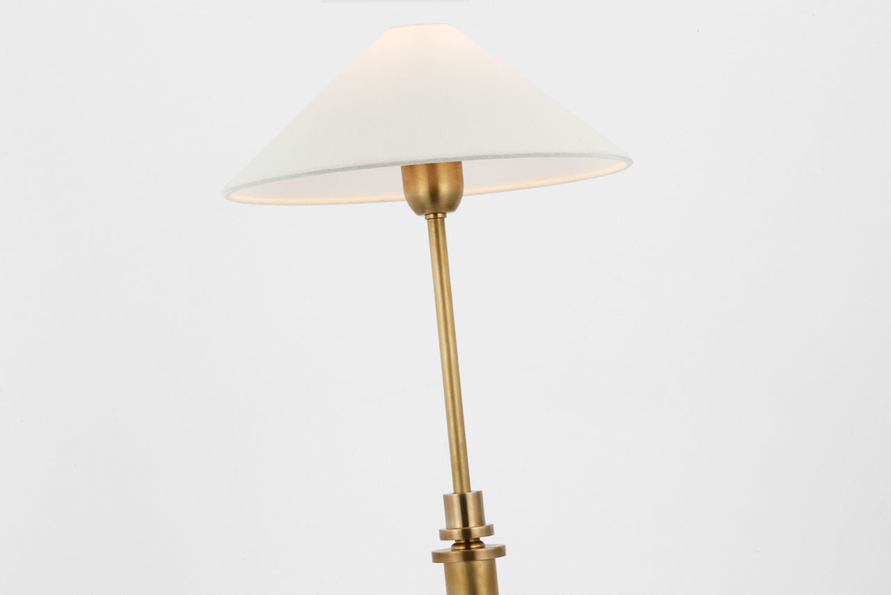 Hargett Buffet Lamp | Hand-Rubbed Antique Brass | Linen Shade