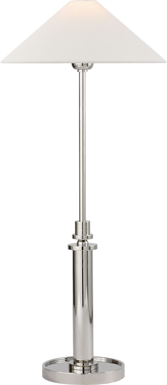 Hargett Buffet Lamp | Polished Nickel | Linen Shade