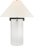 Brooks Table Lamp | Crystal and Aged Iron | Linen Shade