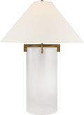 Brooks Table Lamp | Crystal and Gilded Iron | Linen Shade