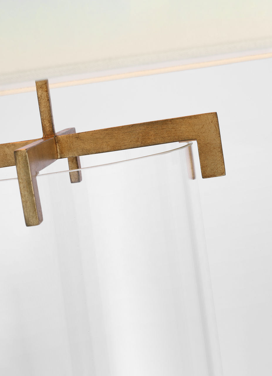 Brooks Table Lamp | Crystal and Gilded Iron | Linen Shade