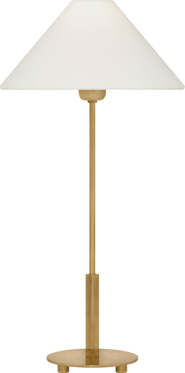 Hackney 24" Cordless Buffet Lamp | Hand-Rubbed Antique Brass | Linen Shade