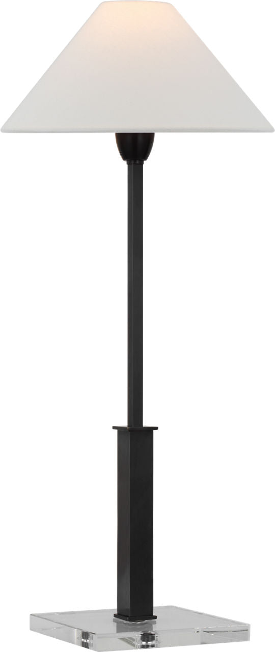 Asher Table Lamp | Bronze and Crystal | Linen Shade