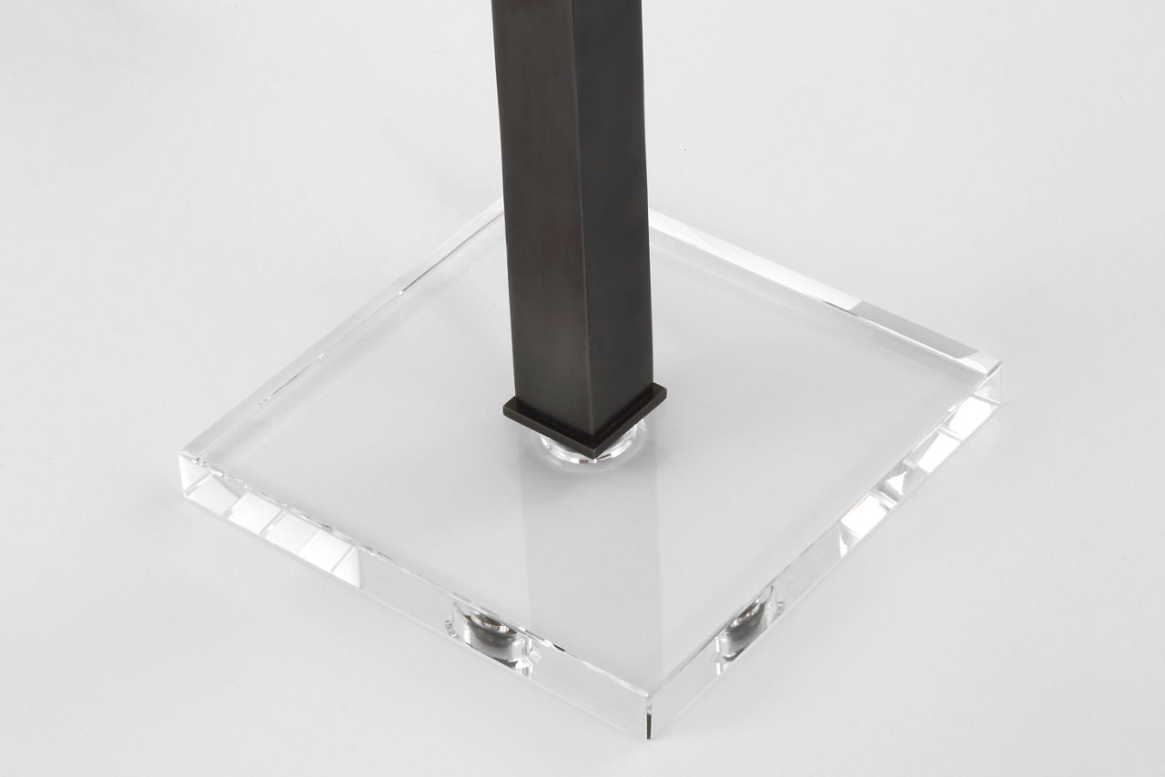 Asher Table Lamp | Bronze and Crystal | Linen Shade