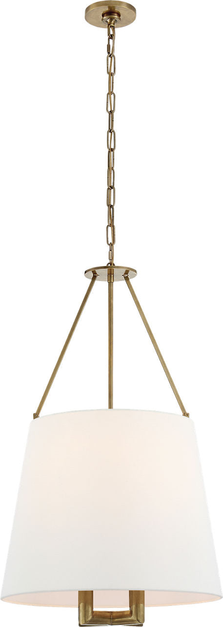 Dalston Hanging Shade | Hand-Rubbed Antique Brass | Linen Shade
