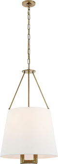 Dalston Hanging Shade | Hand-Rubbed Antique Brass | Linen Shade