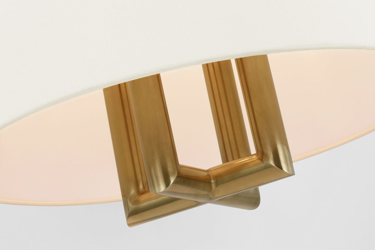 Dalston Hanging Shade | Hand-Rubbed Antique Brass | Linen Shade