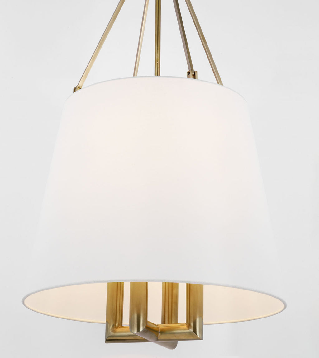 Dalston Hanging Shade | Hand-Rubbed Antique Brass | Linen Shade