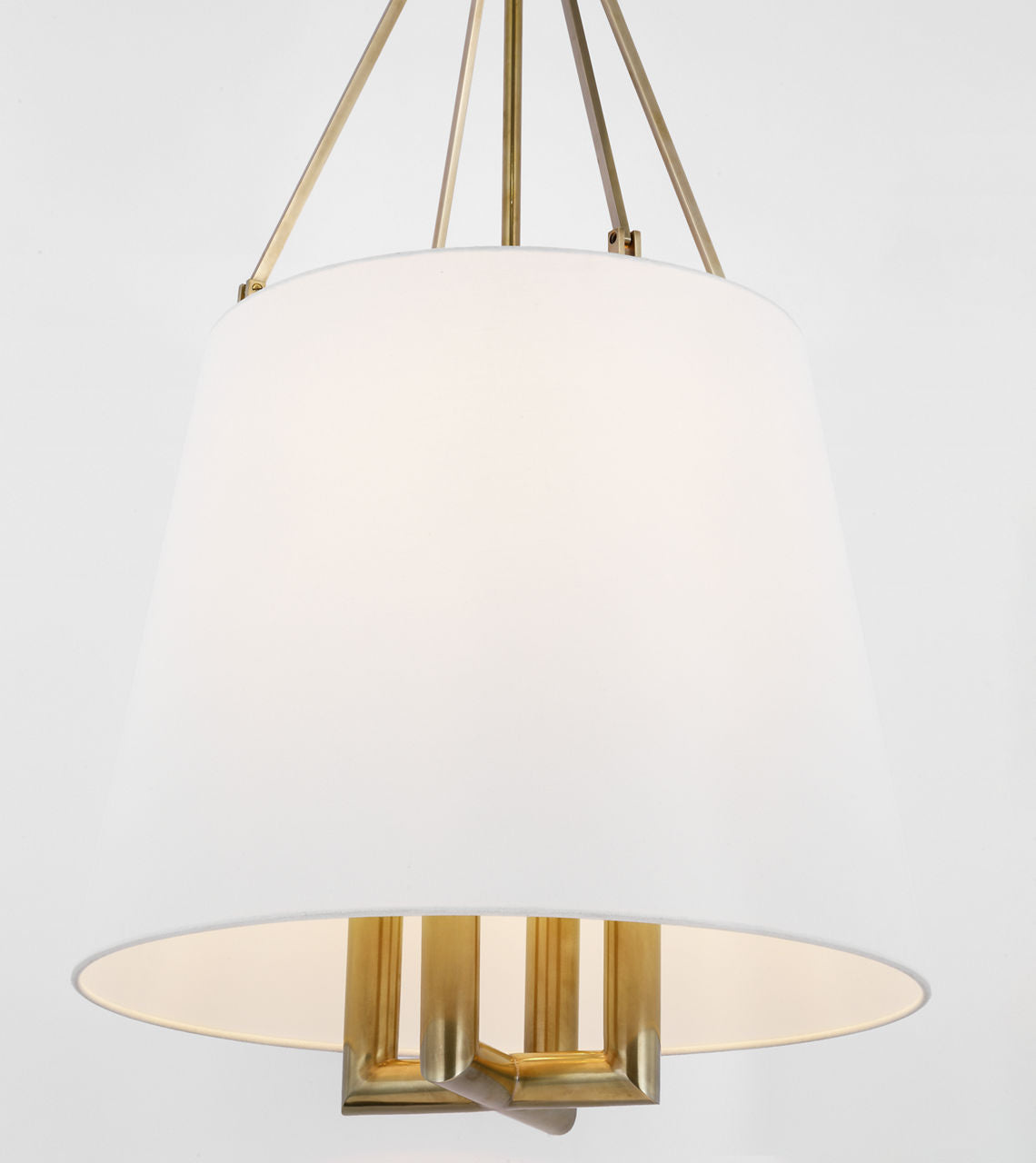 Dalston Hanging Shade | Hand-Rubbed Antique Brass | Linen Shade