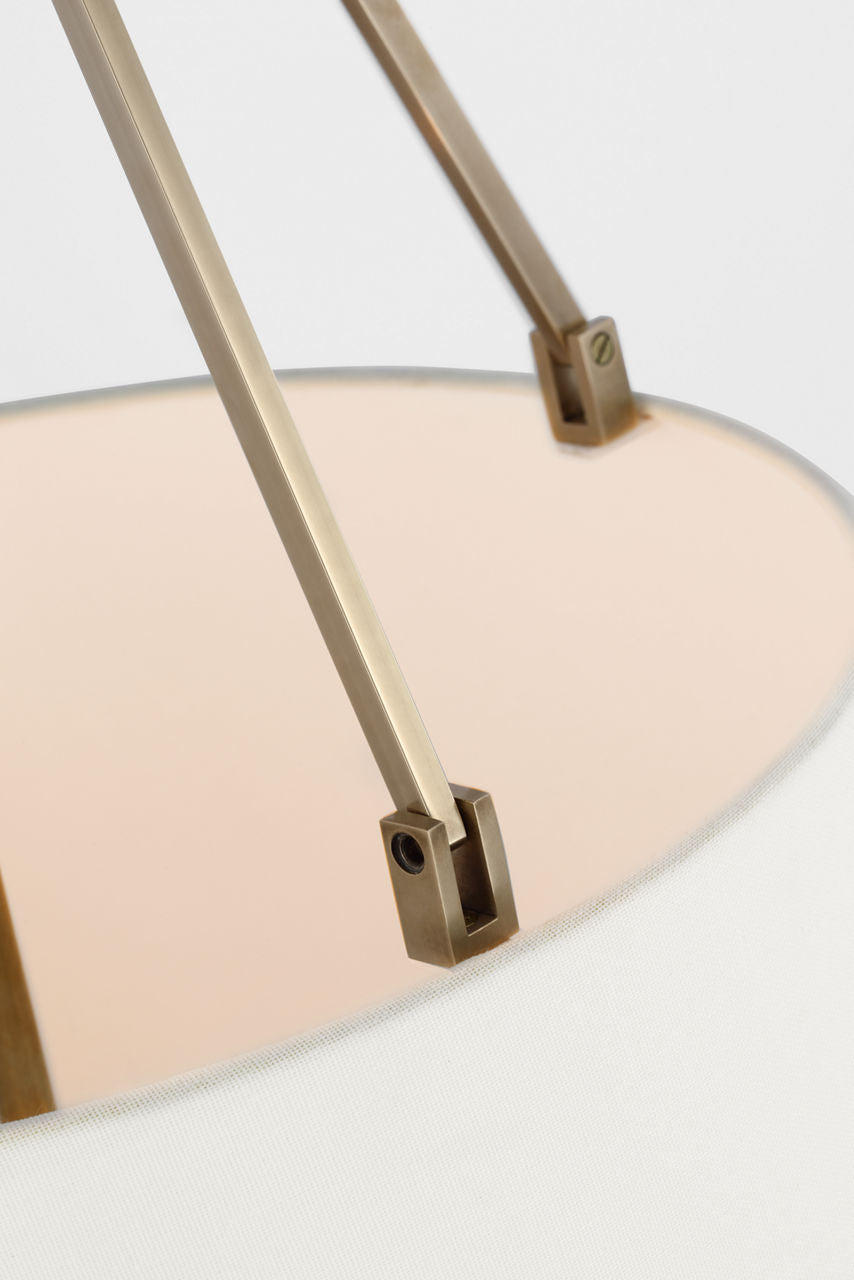Dalston Hanging Shade | Hand-Rubbed Antique Brass | Linen Shade